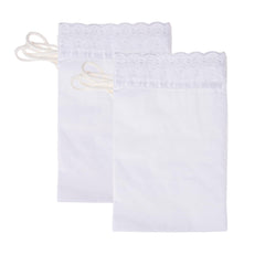 Kuber Industries Bolster Covers | Cotton Bolster Cover Set | Diwan Bolster Cover Set | Bolster Pillow Cover | Plain Lace Print Masand Cover | 16x32 Inch | Pack of 6 | White