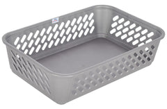 Heart Home Multiuses Super Tidy Plastic Tray/Basket/Organizer- Pack of 6 (Grey) -46HH0579