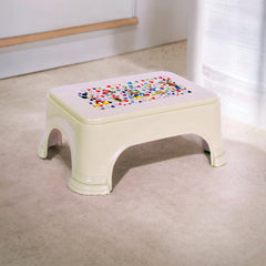 Kuber Industries Disney Team Stool | Bathroom Square Stool | Plastic Stool for Bathroom | Stool for Kitchen | Bathroom Patla | Support Stool for Bathroom | P6 | Pack of 2 | Multi