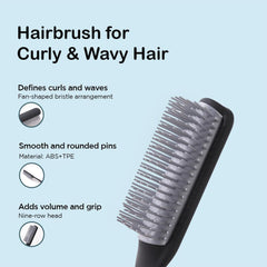 Heart Home Hair Brush | Flexible Bristles Brush | Hair Brush with Paddle | Straightens & Detangles Hair Brush | Suitable For All Hair Types | Hair Brush Styling Hair | Set of 2 | Beige & Black