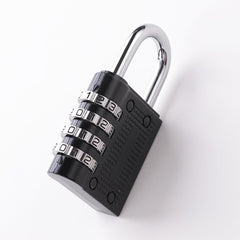 Kuber Industries 4 Digit Combination Padlock|Keyless Luggage Lock-Pack of 2 (Black)