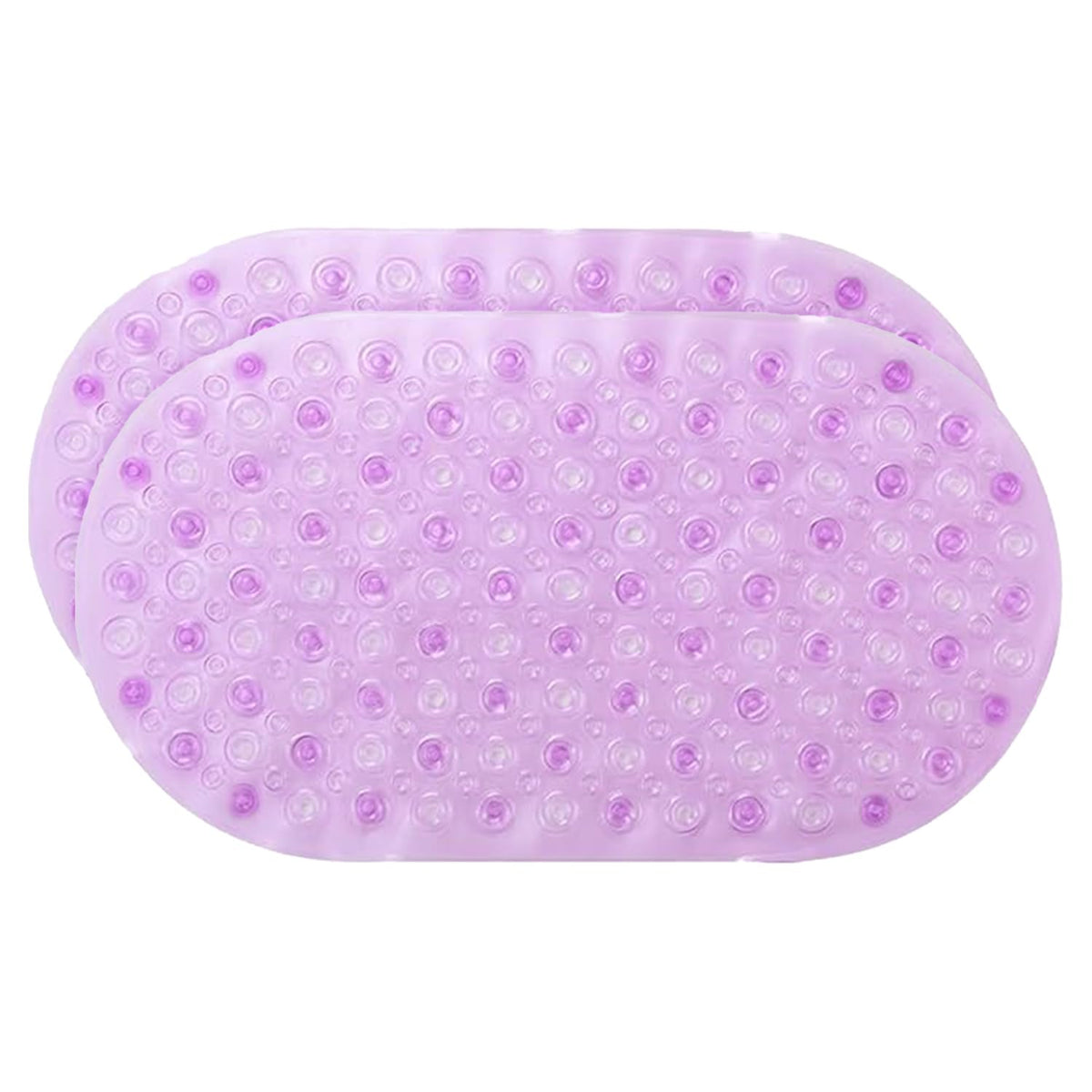 Kuber Industries Bath Mat | PVC Bathroom Mat | Shower Bath Mat | Floor Tub Mat | Bathroom Oval Mud Mat | Anti-Skid Shower Bathroom Mat |Pack of 2| Q-01B | Purple
