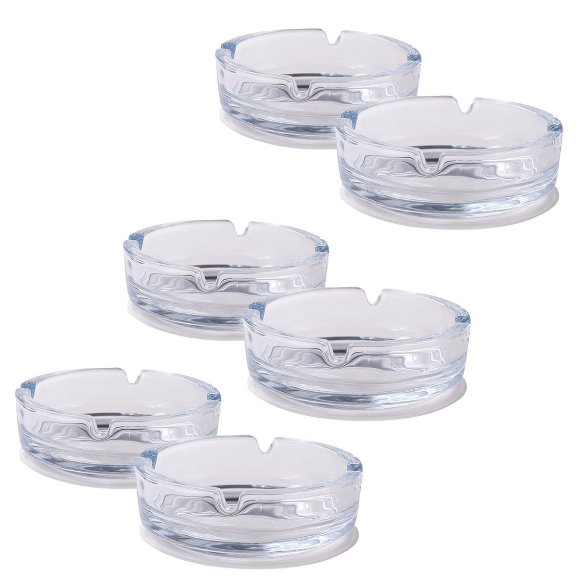 Kuber Industries Decorative Ash tray Stylish|Round Shape Pack of 6 (Transparent)