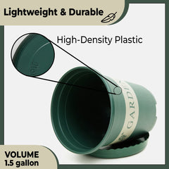 Kuber Industries Plastic Plant Pot|Indoor & Outdoor Plant Pot with Tray|Durable & Lightweight|Water Drainage Holes |Plastic Flower Pot for Patio, Garden|Home|Office|Medium|JL-2020|Set of 3|Green