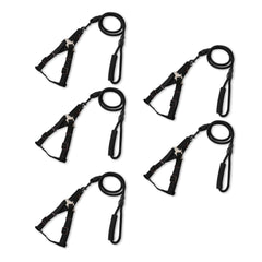 Kuber Industries Dog Harness For Medium Dogs & Leash Set|Premium Metal Hook|PDMGL-005-3|Comfortable Grip|Hand Spliced Belt For Added Strength |PDMGL-005-3|Soft Padding|Stylish Design|Black (Pack Of 5)