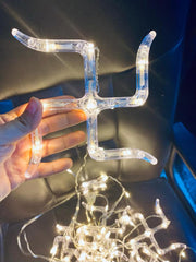Kuber Industries Diwali Lights | Diwali String Light for Décor | Lights for Christmas | Lights for Navratri | 6 Piece Big Swastik-6 Piece Small Swastik Curtain Light 66 | Warm White
