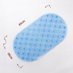 Kuber Industries Bath Mat | PVC Bathroom Mat | Shower Bath Mat | Floor Tub Mat | Bathroom Oval Mud Mat | Anti-Skid Shower Bathroom Mat | Q-01A |Pack of 6| Blue