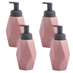 Kuber Industries Liquid Soap Dispenser | Handwash Soap Dispenser | Soap Dispenser for Wash Basin | Shampoo Dispenser Bottle | Bathroom Dispenser Bottle | Pack of 4 | JY00014 | 400 ml | Pink