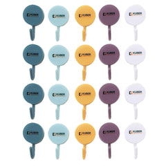 Homestic Pack of 20 Sticky Hooks for Wall|Premium PP Build|Durable & Rust-Proof|Self Adhesive Hook for Easy Installation|Multi-Purpose Wall Hooks for Bathroom, Kitchen, Bedroom|1601|Multicolor