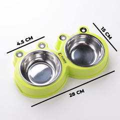 Kuber Industries Dog Food Bowl|Stainless Steel,PVC Material Dog Bowls|Non Slip,Durable,Sturdy,Non Toxic|Perfect Dog Accessories for Indoor & Outdoor Use|A1009G|Pack Of 5|Green