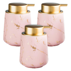 Kuber Industries Liquid Soap Dispenser | Handwash Soap Dispenser | Soap Dispenser for Wash Basin | Shampoo Dispenser Bottle | Bathroom Dispenser Bottle | Pack of 3 | ZX010PK | 400 ml | Pink