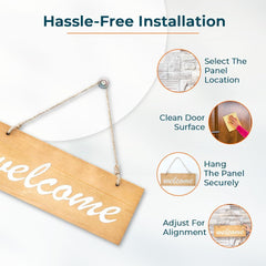 Kuber Industries Door Decor Panel|Wall Hanging Wooden Frame Board-Pack of 3 (Light Brown)