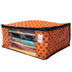 Kuber Industries 3 Piece Non Woven Saree Cover Set, Orange,CTKNEW143