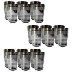 Kuber Industries Stainless Steel Glass Set | Wobble Free Base, Durable | Multipurpose, Elegant Design & Wide Rim | Easy to Clean & Store | Steel Glass Set 6 (Pack of 3)