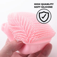 Homestic Pack of 2 Dog Brush With Shampoo Container|Cat & Dog Bath Brush For Bathing|Exfoliating|Scrubbing|Massaging & Relaxing|Soft Silicone|Suitable For All Pets|PT230R|Red