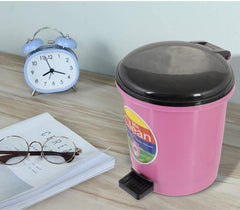 Heart Home 2 Pieces Table Top Desk Garbage Dustbin Trash for Office Home Work Place, 2 LTR(Pink & Purple)-HEART10355