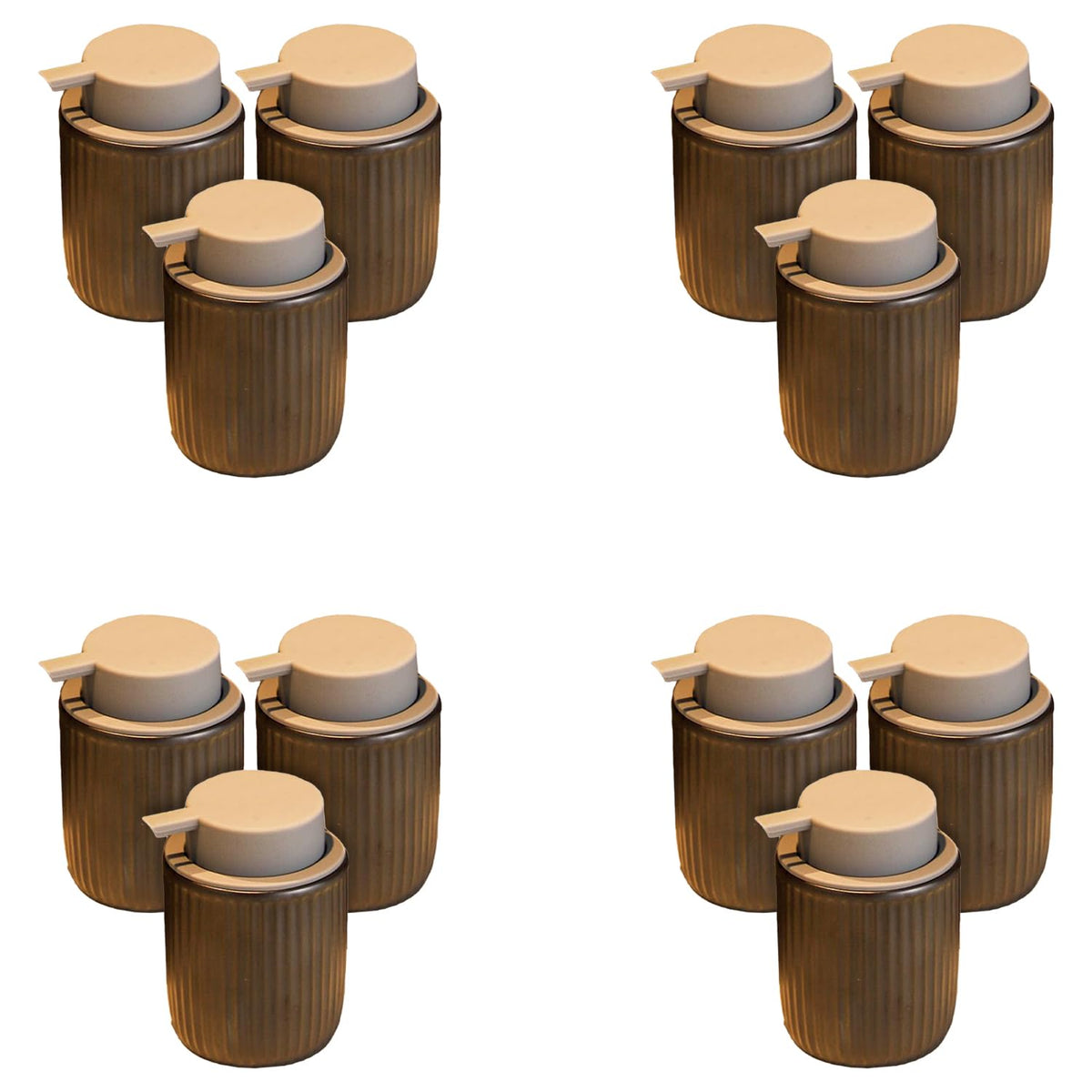 Kuber Industries Liquid Soap Dispenser | Handwash Soap Dispenser | Soap Dispenser for Wash Basin| Bathroom Dispenser Bottle | 12 Piece | Pack of 4 | 320 ml | JY00162BK | Black