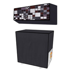 Heart Home Split AC Cover | PVC Square AC Cover | Outdoor Condenser AC Cover | AC Cover for Indoor & Outdoor | AC Cover for Dust Protection | 1.5 Ton Ac Cover | Gray
