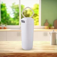 Kuber Industries Pack of 6 Anti-Fall Insulated Coffee Tumbler with Suction Bottom | Leak-Proof Stainless Steel Tumbler | Coffee Tumbler with Lid and Handle | 480 ML | White