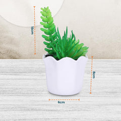 Kuber Industries Artificial Plants for Home Décor|Natural Looking Indoor Fake Plants with Pot|Artificial Flowers for Decoration-Pack of 5 (Green)