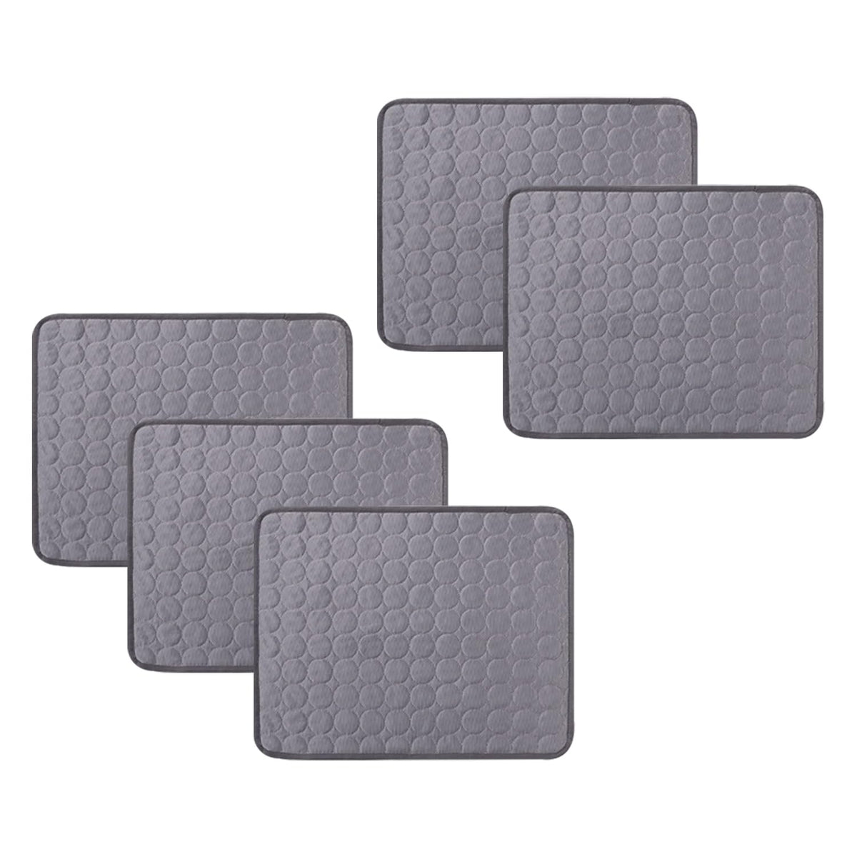 Kuber Industries Rectangular Dog & Cat Bed|Premium Cool Ice Silk with Polyester With Bottom Mesh|Multi-Utility Self-Cooling Pad For Dog & Cat|Light-weight & Durable Dog Bed|ZQCJ001G-XS|Grey(Pack Of 5)