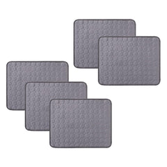 Kuber Industries Rectangular Dog & Cat Bed|Premium Cool Ice Silk with Polyester With Bottom Mesh|Multi-Utility Self-Cooling Pad For Dog & Cat|Light-weight & Durable Dog Bed|ZQCJ001G-XS|Grey(Pack Of 5)