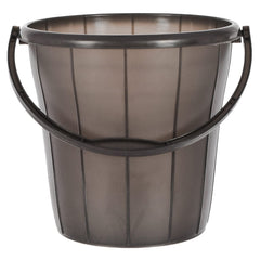 Heart Home Multiuses Plastic Bucket With Handle & Measuring Scale, 16 litre- Pack of 2 (Black)-46HH0325
