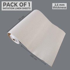 Kuber Industries Imitation Linen Wallpaper for Walls|Textured & Self Adhesive Peel Wall Stickers|Easy to Peel, Stick & Remove DIY Wallpaper|Suitable on All Walls|Set of 1 Roll,50 cmX280 cm(Pack of 4)