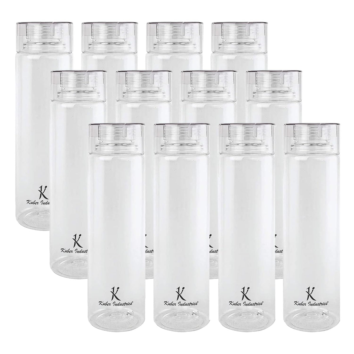 Kuber Industries BPA Free Plastic Water Bottles | Breakproof, Leakproof, Food Grade PET Bottles | Water Bottle for Kids & Adults | Plastic Bottle Set of 4 |Natural (Pack of 3)