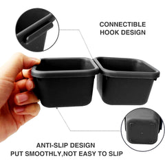 Kuber Industries 8 Pcs Set Storage Organizer | Kitchen Organizer | Makeup Organizer Tray Set | Desk Drawer Divider Tray | Multi-Purpose Stationery Organizer with Interlock | Black