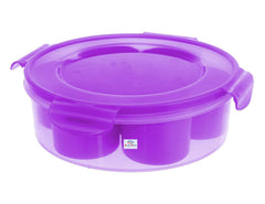 Heart Home Plastic Masala Box with 7 Containers & Tranasparent Lock Lid (Purple)-HS43HEARTH25873