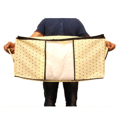 Kuber Industries 3 Piece Rectangular Non Woven Underbed Storage Organiser Set (Extra Large, Cream) CTSN060