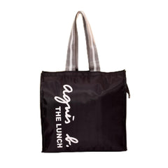 Kuber Industries Lunch Bag | Parachute Lunch Bag | Lunch Bag for Office | Lunch Bag for College | Lunch Bag for Adults | Zipper Lunch Bag with Handle | The Lunch Bag | Black