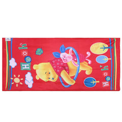Heart Home Kids Bath Towel|Soft Cotton & Sides Stitched Baby Towel|Microfibered Winnie The Pooh and Piglet Pattern Toddler Towel,55x26 Inch,Pack of 2 (Red)