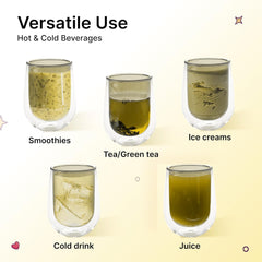 Kuber Industries 10 Pcs Double Walled Borosilicate Glass | High Thermal Resistance | Microwave & Dishwasher Safe | 190 ML | Pack of 5 | Yellow
