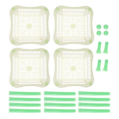 Heart Home Storage Basket | Plastic 4 Layer Square Storage Basket | Storage Rack for Kitchen | Multi-Layer Vegetable Rack | Fiesta Floor-Standing Rack | Green