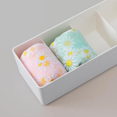 Kuber Industries Cloth Storage Box 5 GridDrawer Divider|Wardrobe Organizer For clothes-Pack of 2 (White)