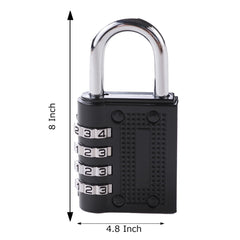Kuber Industries 4 Digit Combination Padlock|Keyless Luggage Lock-Pack of 2 (Black)