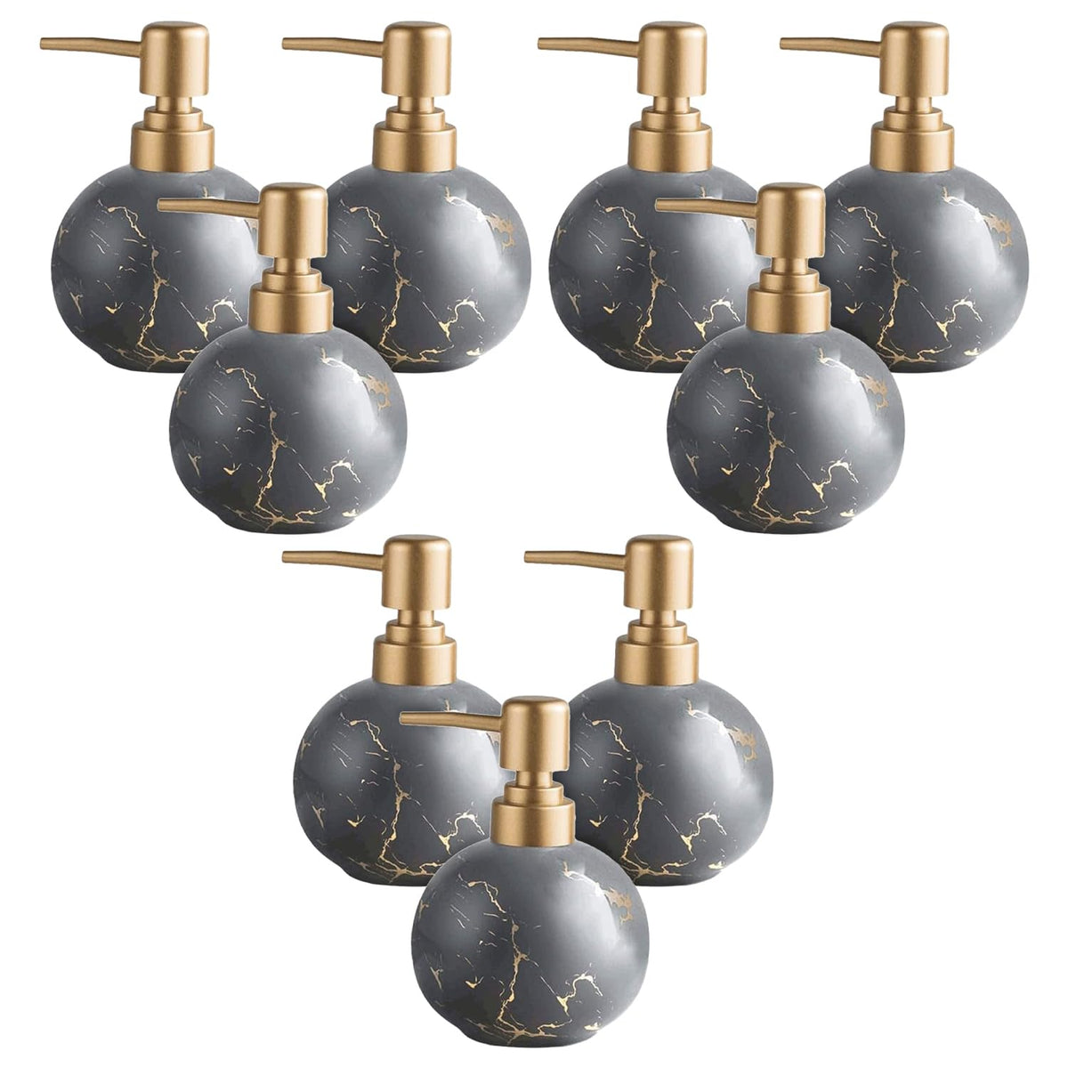 Kuber Industries Liquid Soap Dispenser | Handwash Soap Dispenser | Soap Dispenser for Wash Basin | Shampoo Dispenser Bottle | Bathroom Dispenser Bottle | 9 Piece | Pack of 3 | 300 ml | ZX022GY | Gray