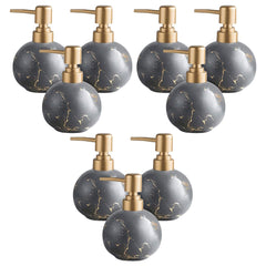 Kuber Industries Liquid Soap Dispenser | Handwash Soap Dispenser | Soap Dispenser for Wash Basin | Shampoo Dispenser Bottle | Bathroom Dispenser Bottle | 9 Piece | Pack of 3 | 300 ml | ZX022GY | Gray