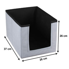 Heart Home Non-Woven Foldable Shirt Stacker Closet Organizer With Handles (Black & Grey)-HS43HEARTH26536