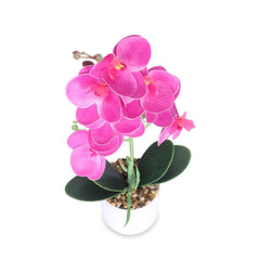 Kuber Industries Artificial Plants for Home D?cor|Natural Looking Indoor Fake Plants with Pot|Artificial Flowers for Decoration-Pack of 6 (Pink)