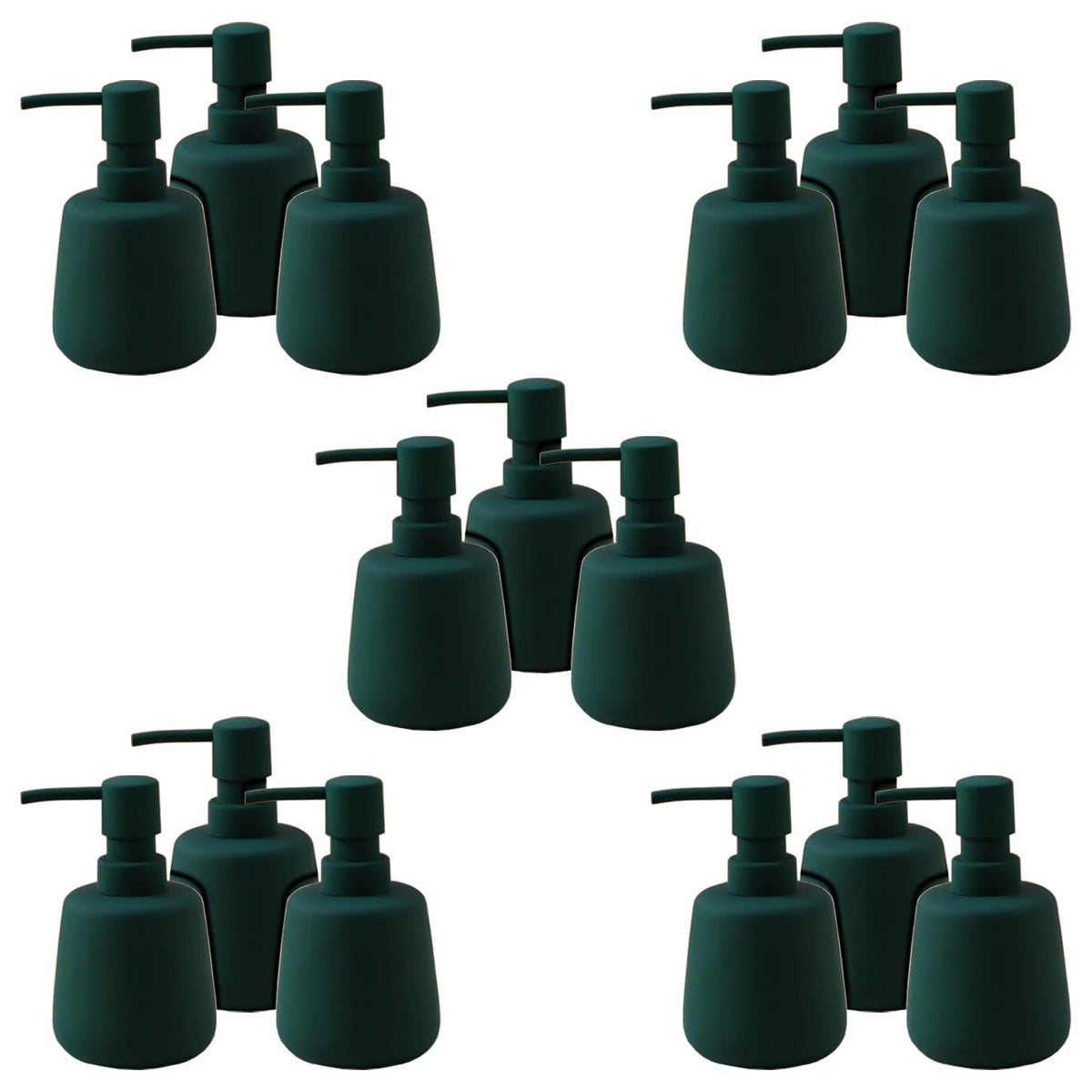 Kuber Industries Liquid Soap Dispenser | Handwash Soap Dispenser | Soap Dispenser for Wash Basin| Bathroom Dispenser Bottle | 15 Piece | Pack of 5 | 260 ml | JY00159GN | Green