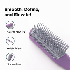Kuber Industries Hair Brush | Bristles Brush | Hair Brush with Paddle | Brush for Curly wavy Hairs | Suitable For All Hair Types | Hair Brush Styling Hair | 6 Piece | C19P.. | Pack of 3 | Purple