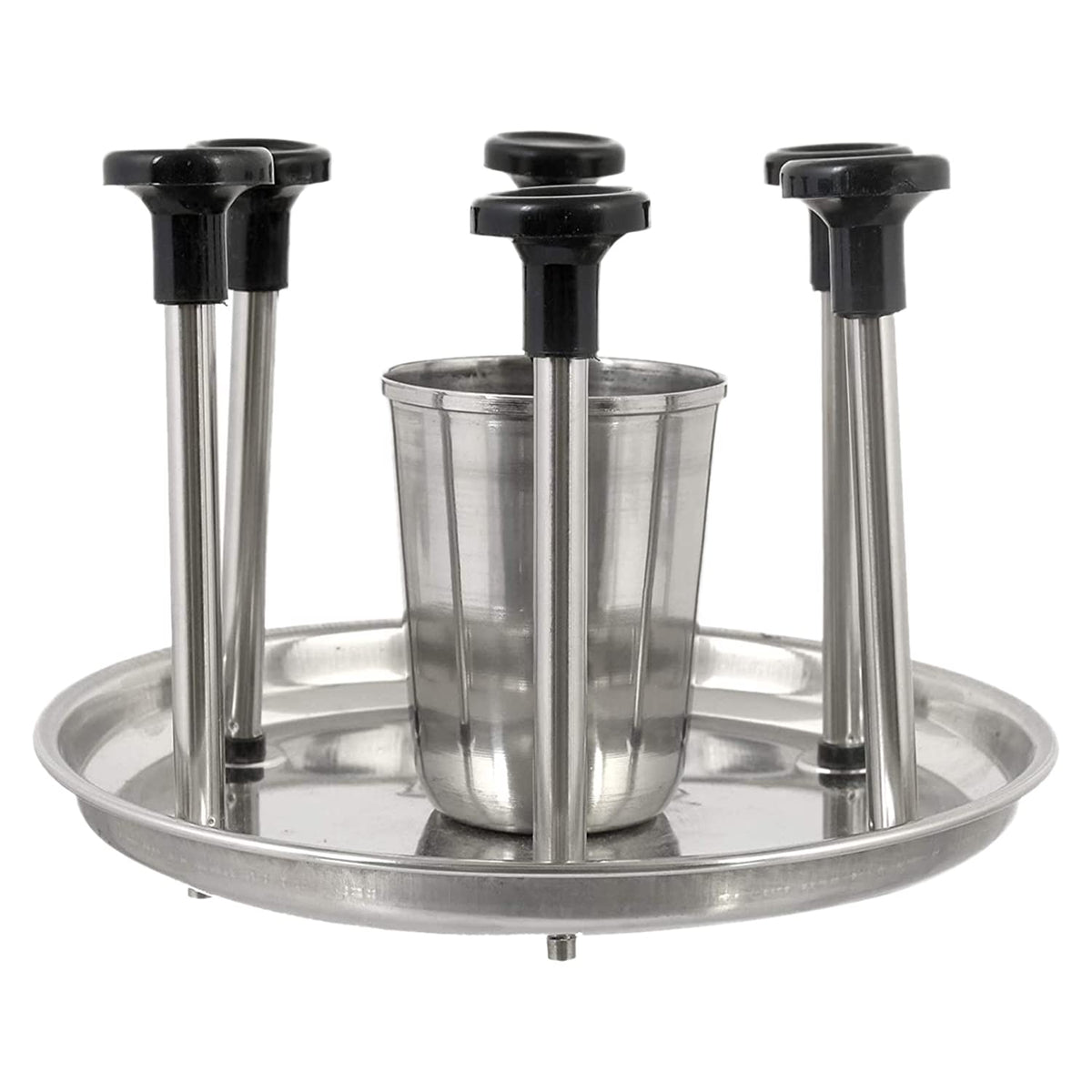 Kuber Industries Stainless Steel Glass Holder and Spoon Organizer for Kitchen, Dining Table, Wedding (Silver)