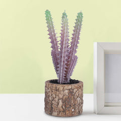 Kuber Industries Artificial Plants for Home Décor|Natural Looking Indoor Fake Plants with Pot|Artificial Flowers for Decoration-Pack of 5 (Lavender)