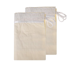 Kuber Industries Bolster Covers | Cotton Bolster Cover Set | Diwan Bolster Cover Set | Bolster Pillow Cover | Plain Lace Print Masand Cover | 16x32 Inch | Pack of 4 | Cream