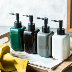 Kuber Industries Liquid Soap Dispenser | Handwash Soap Dispenser | Soap Dispenser for Wash Basin | Shampoo Dispenser Bottle | Bathroom Dispenser Bottle | 300 ML | Gray