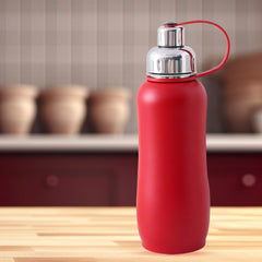 Homestic Vacuum Insulated Water Bottle| Stainless Steel Sipper Water Bottle | Hot & Cold Water Bottle | Leakproof, BPA Free, Rustproof | 750 ML | Red