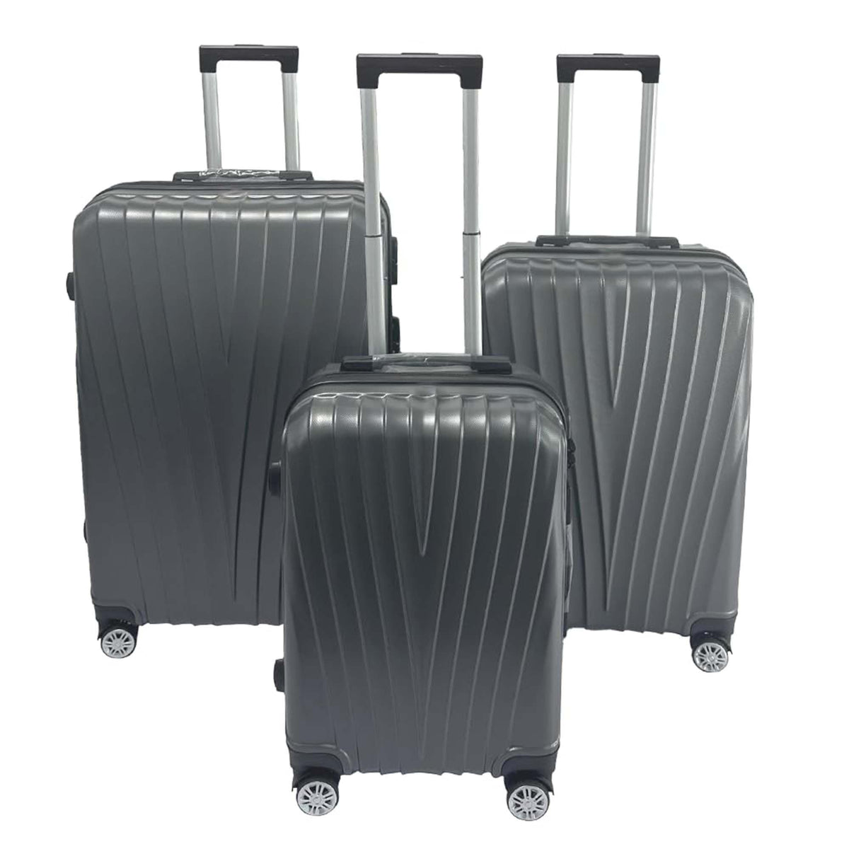 Heart Home Set of 3 Lightweight 20inch, 24inch, 28inch Cabin Trolley Bags with 360 Degree Wheels | Expandable Carry-On Cabin Luggage Suitcase | Bags for Travel | 61103PCGRY-Grey